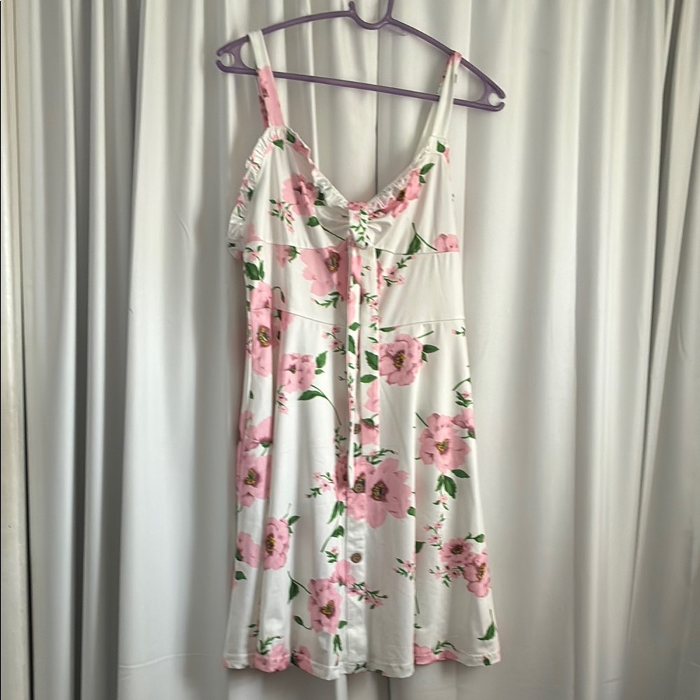 Floral Pink and White Sundress